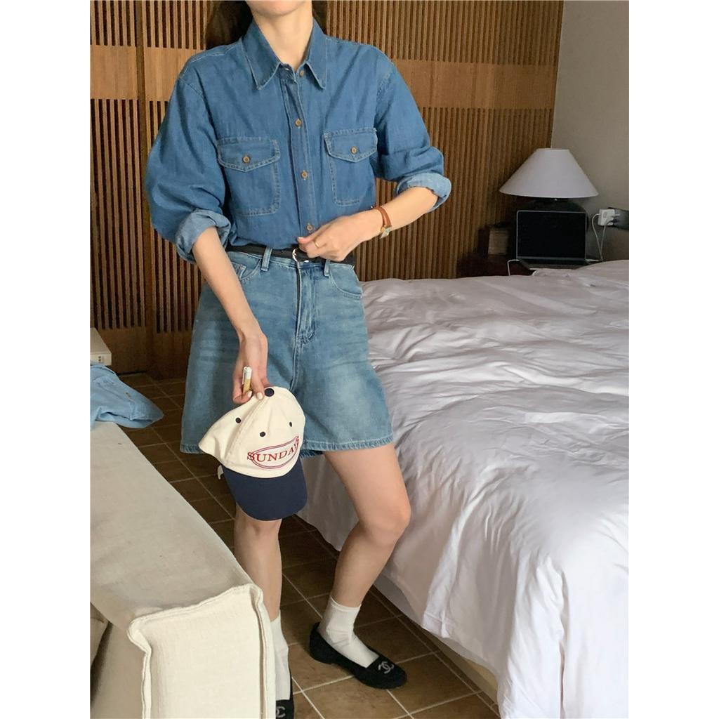 Áo Sơ Mi Denim Hai Túi Cổ Điển 61533