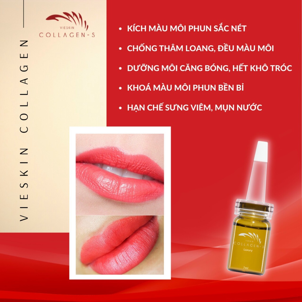 Tinh Chất Collagen-S Luxury Trẻ Hóa, Phục Hồi Da Và Dưỡng Môi Sau Phun Xăm - Vieskin Collagen