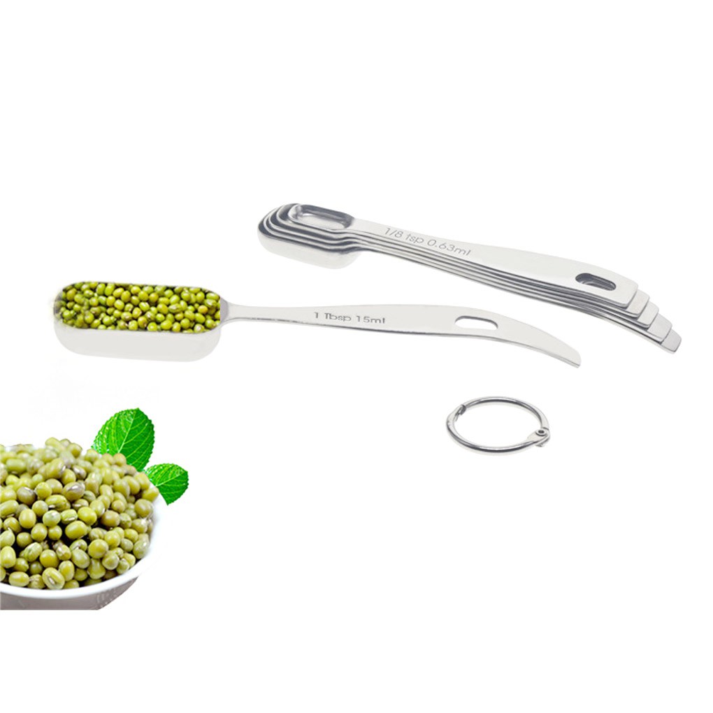 【VOLLTER】 6pcs Measuring Spoons Stainless Steel Baking Sugar Coffee Scoop Dry Liquid Ingredients Cooking Measuring Tool