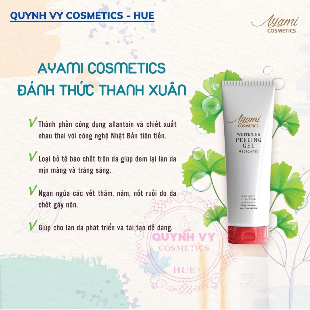 Tẩy Tế Bào Chết Trắng Da Nhật Bản AYAMI, Quynh Vy Cosmetics - Hue, Tẩy Tế Bào Chết Mặt