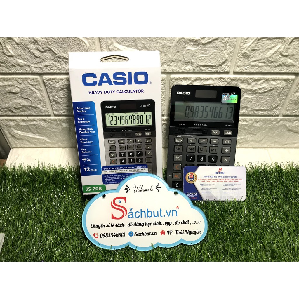Máy Tính Để Bàn Casio JS-20B Bitex - Màn Hình Lớn,Phím Bằng Nhựa Dẻo Và Có Trang Bị Bộ Nhớ Đệm