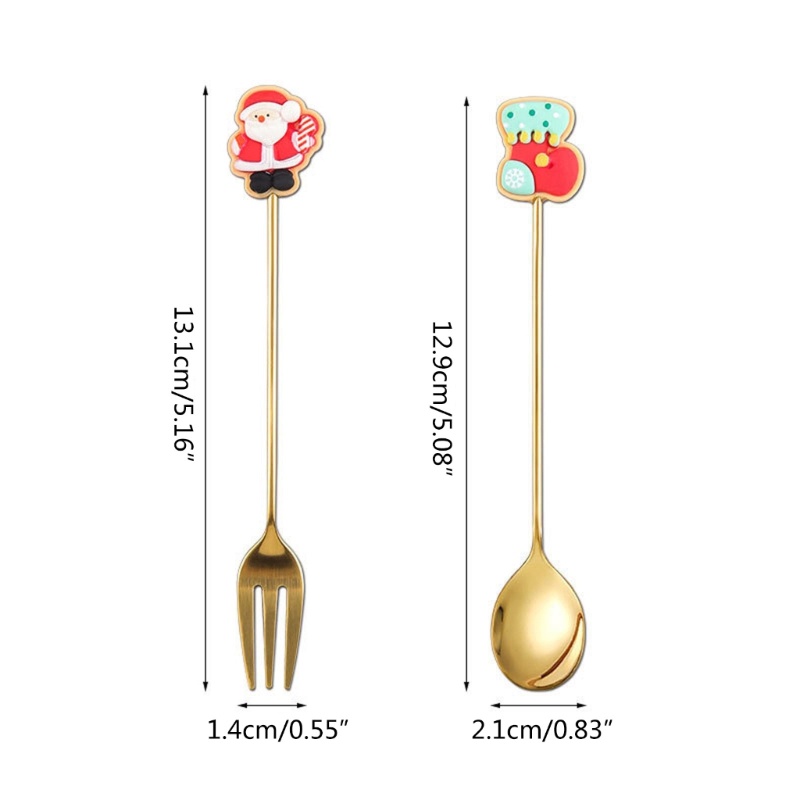 Bộ 6 Muỗng Nĩa Họa Tiết Giáng Sinh Dễ Thương