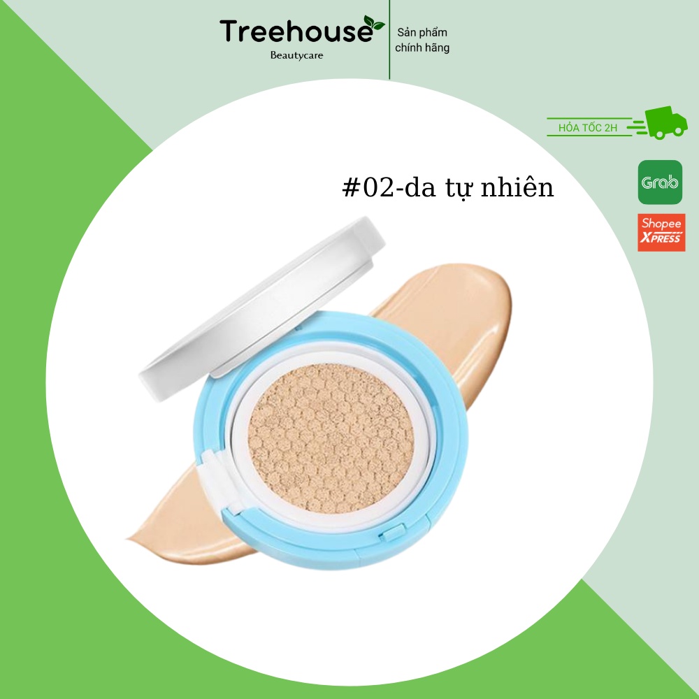 Phấn nước Cushion BB Cream Lameila hộp màu xanh hoạ tiết chiếc ô TREEHOUSE SHOP