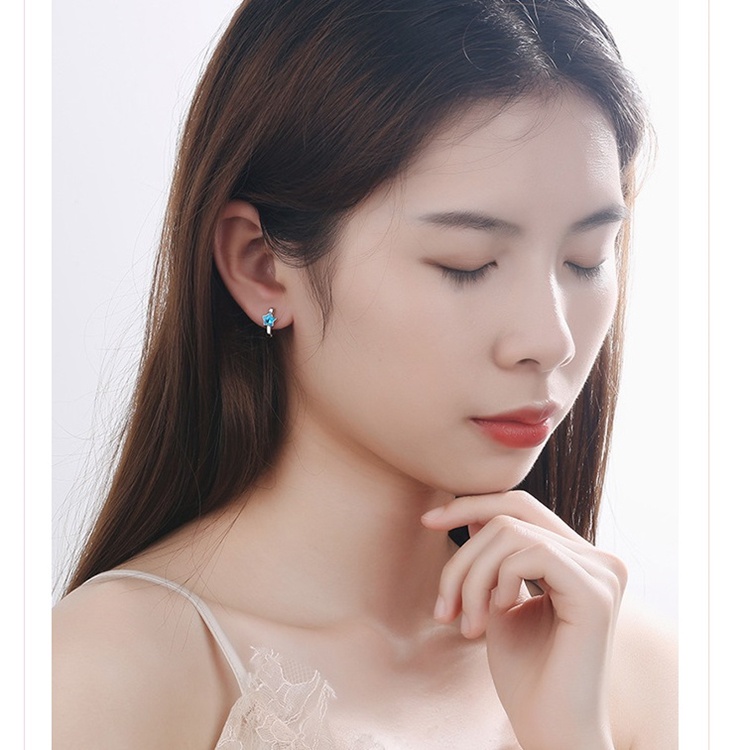 Bông tai nữ khoen bấm nhỏ xinh, bạc Ý S925 - HT306