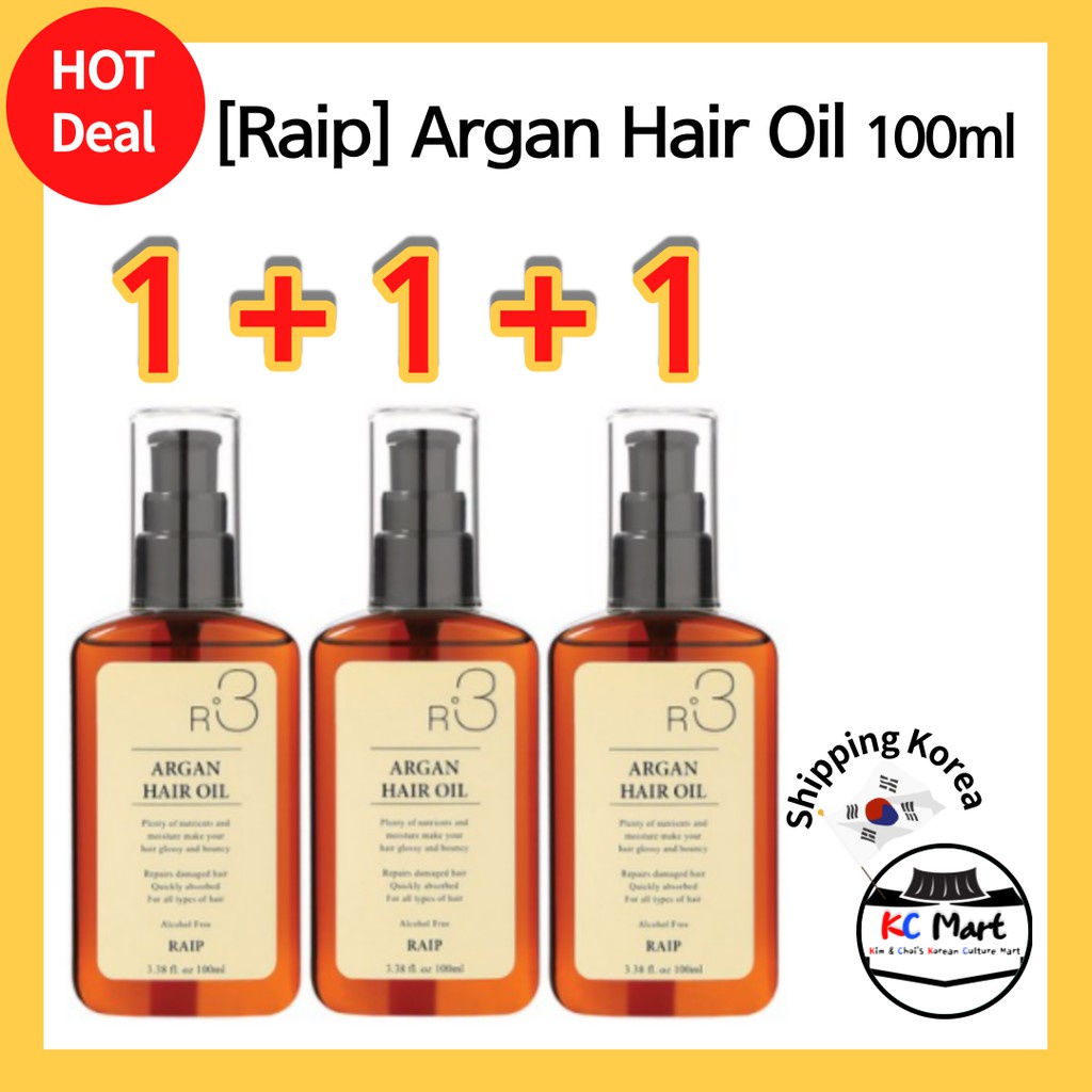 [RAIP] R3 Argan Hair Oil Essence (100ml) / Original, Lovely, Elegance, Ocean Blue, Baby Powder type / 1+1+1 / hair oil / argan oil/ hari Essence / coarse hair Hair / damaged hair