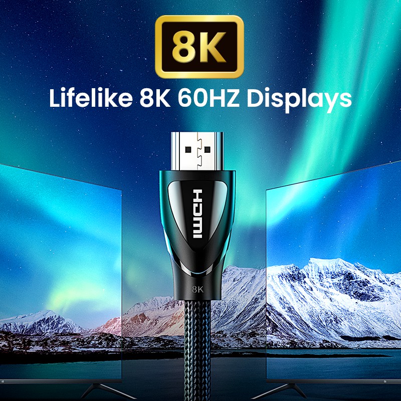 Dây cáp UGREEN HDMI 2.1 8K/60Hz 4K/120Hz tốc độ cao 48Gbps HDCP2.2 HDMI thích hợp cho PS4