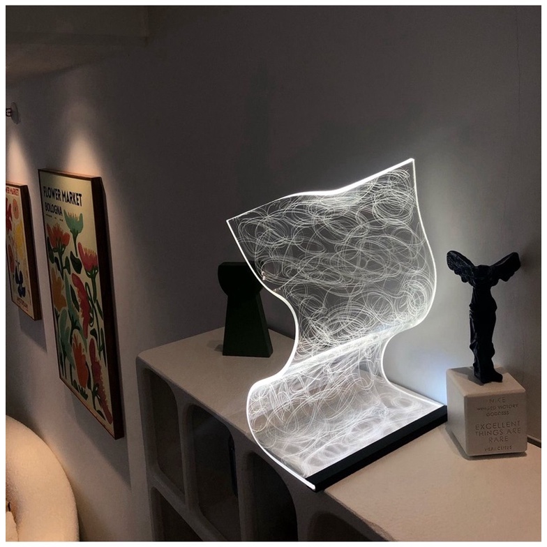 Đèn ngủ decor trang trí nhà phòng uốn éo lượn sóng để kiểu gì cũng đẹp tặng quà người iu để người iu uốn éo đi ạ