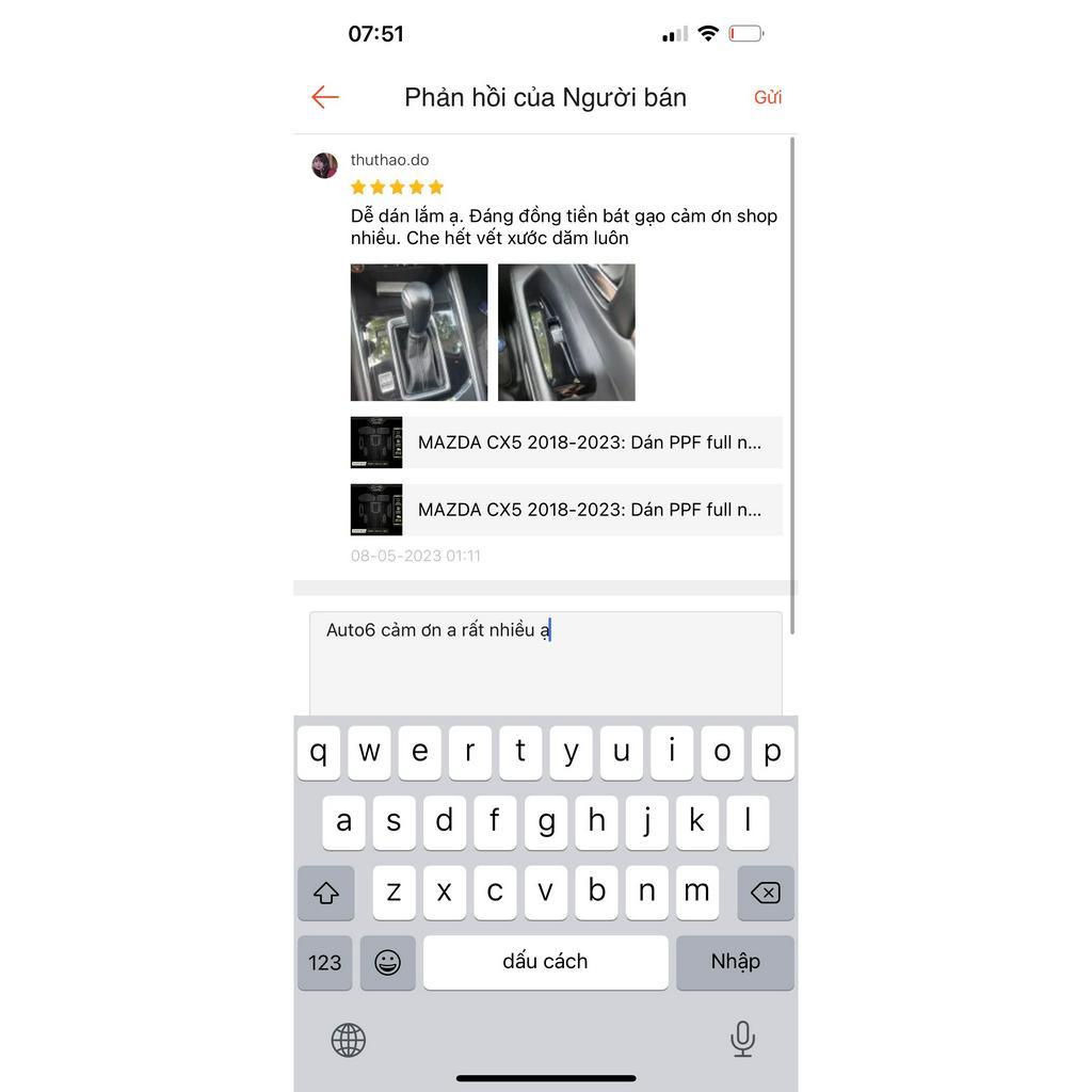 Bộ 7 chi tiết Film PPF trong suốt dán xe Mazda CX8 2018 - 2023 chống xước bảo vệ nội thất ô tô - AUTO6