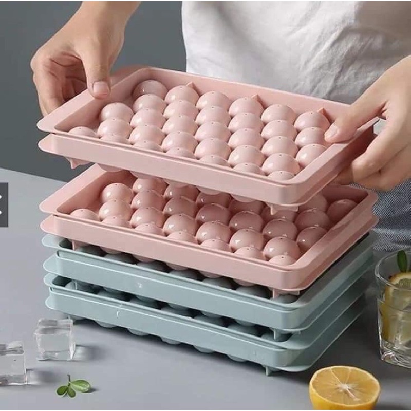 KHAY LÀM ĐÁ TRÒN 2 MẶT 33 viên