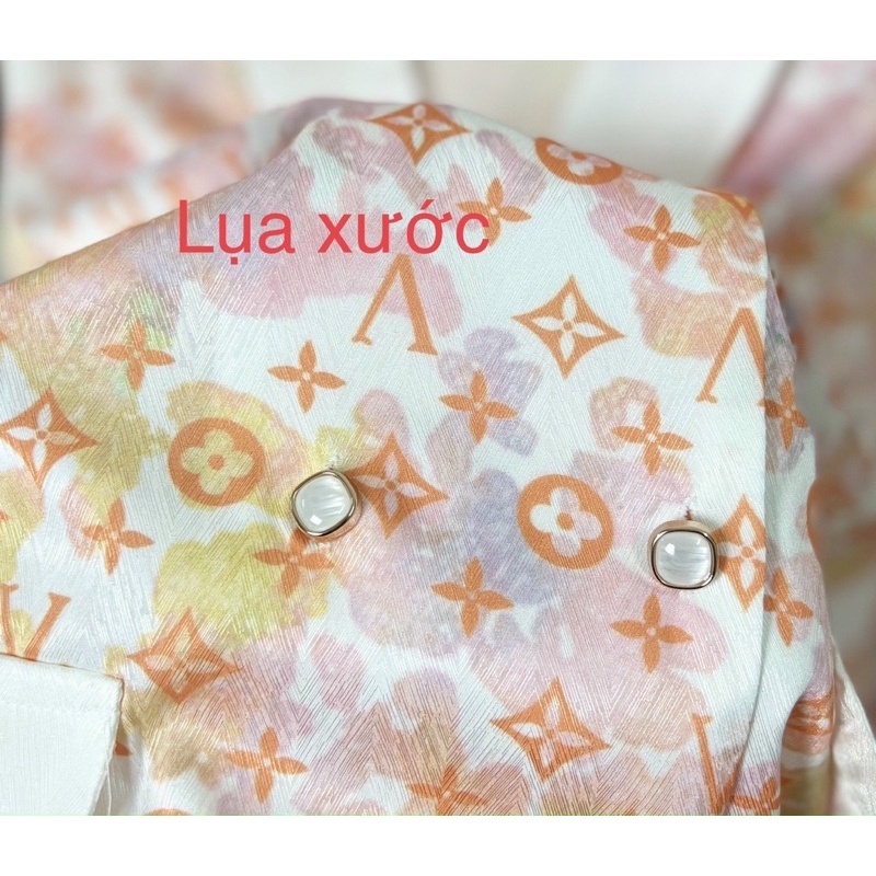 pijama lụa xước cao cấp Quảng Châu cổ vec tay ngắn (from 40-55kg)
