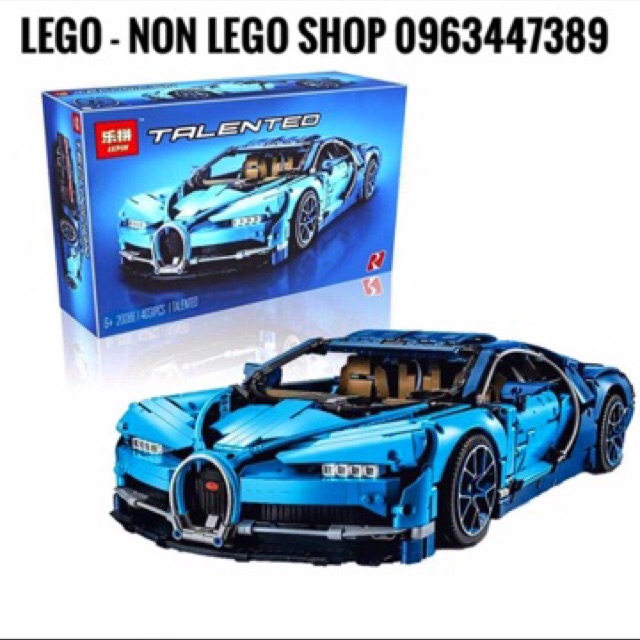 Lego Technic - Lepin 20086 (  Xếp hình siêu xe Bugatti Chiron  - Xanh Cam Đỏ 3636 khối )