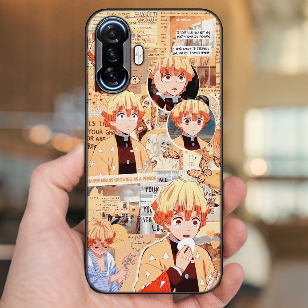 Ốp lưng Xiaomi K40 Gaming viền đen in hình Zenitsu Kimetsu no Yaiba