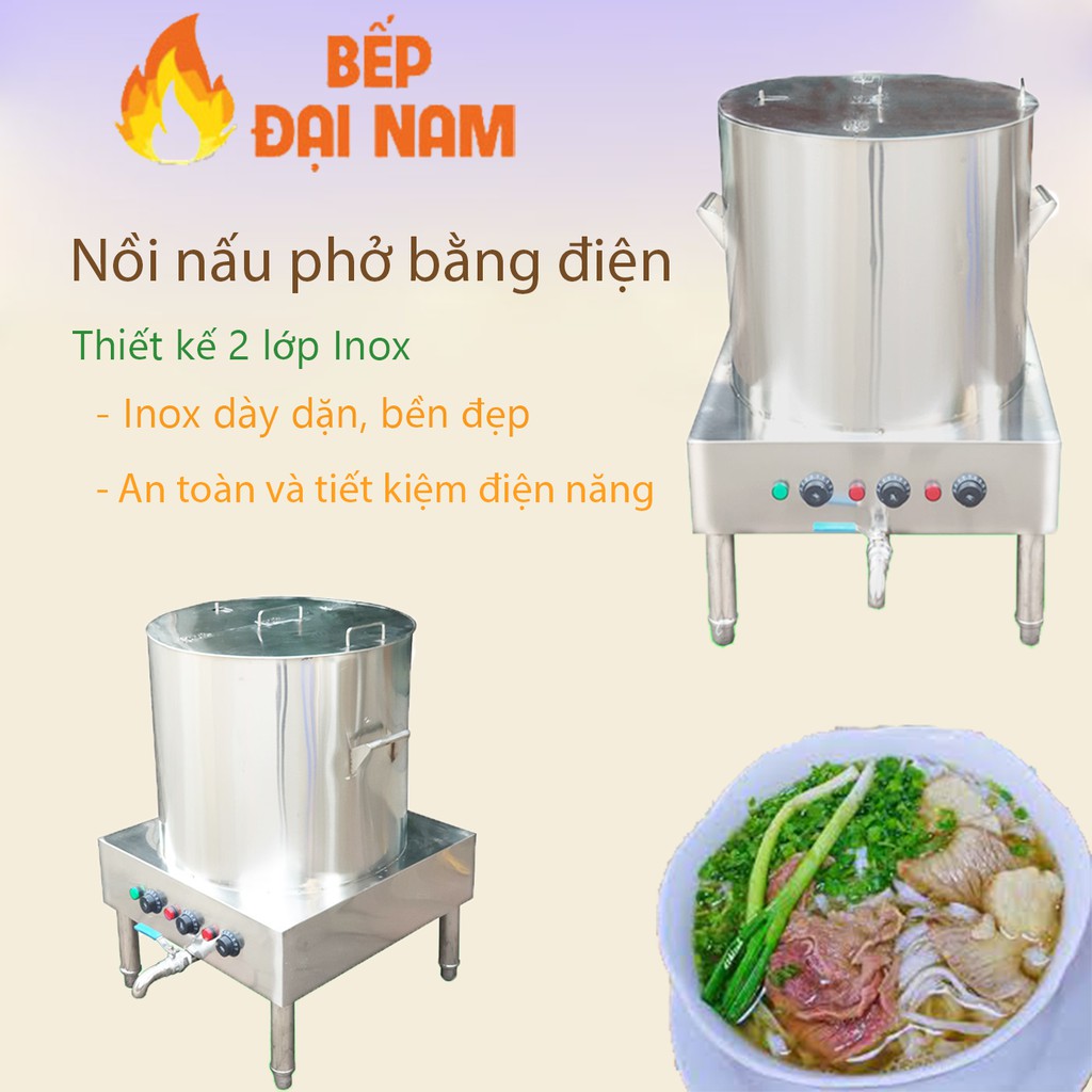 Nồi hầm xương, nồi ninh xương điện 80L, nồi nấu phở điện công nghiệp