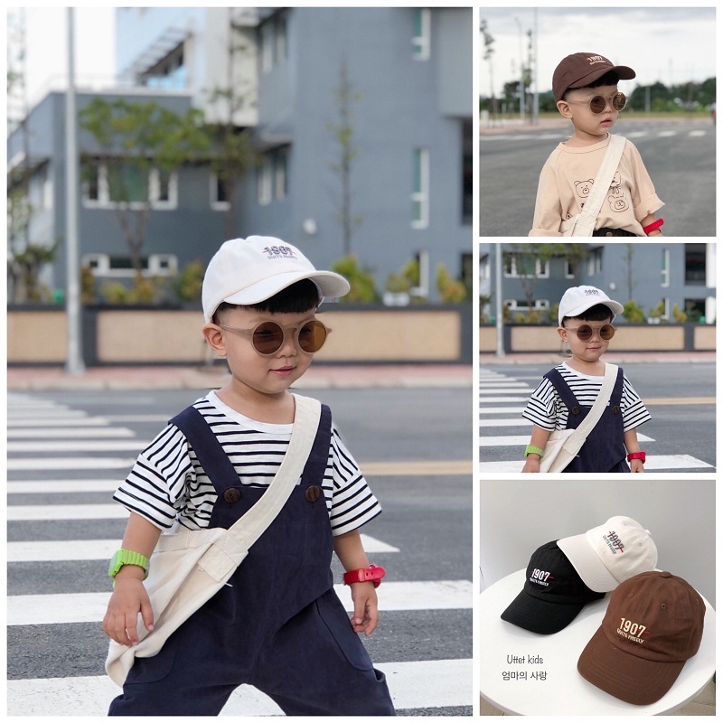 MŨ LƯỠI TRAI CHỮ 1907 DÀNH CHO BÉ GÁI VÀ BÉ TRAI CHU VI ĐẦU 50CM