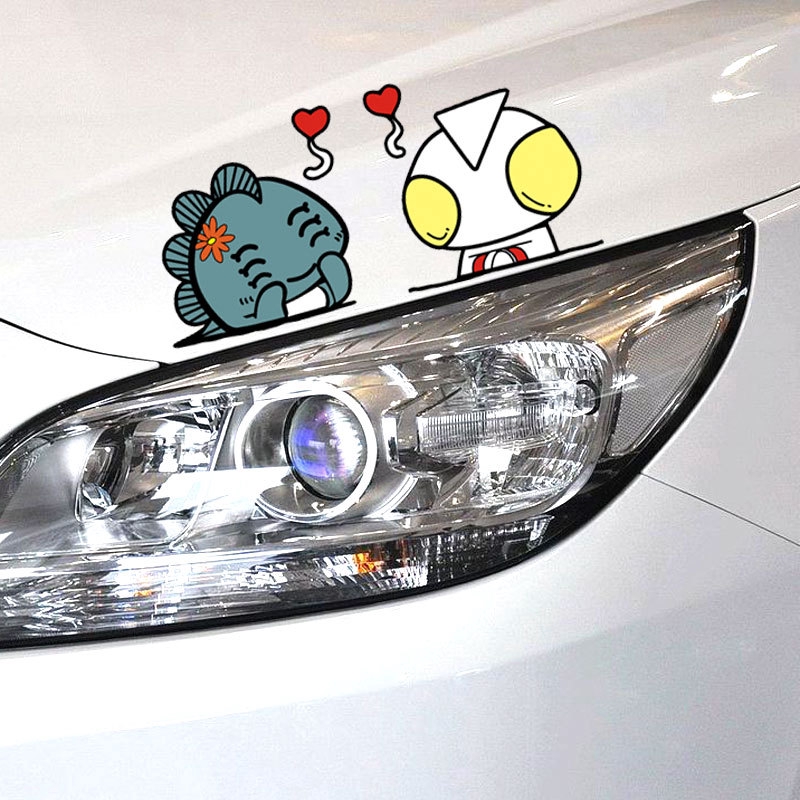 Sticker Dán Trang Trí Xe Hơi Hình Ultraman Hits The Monster