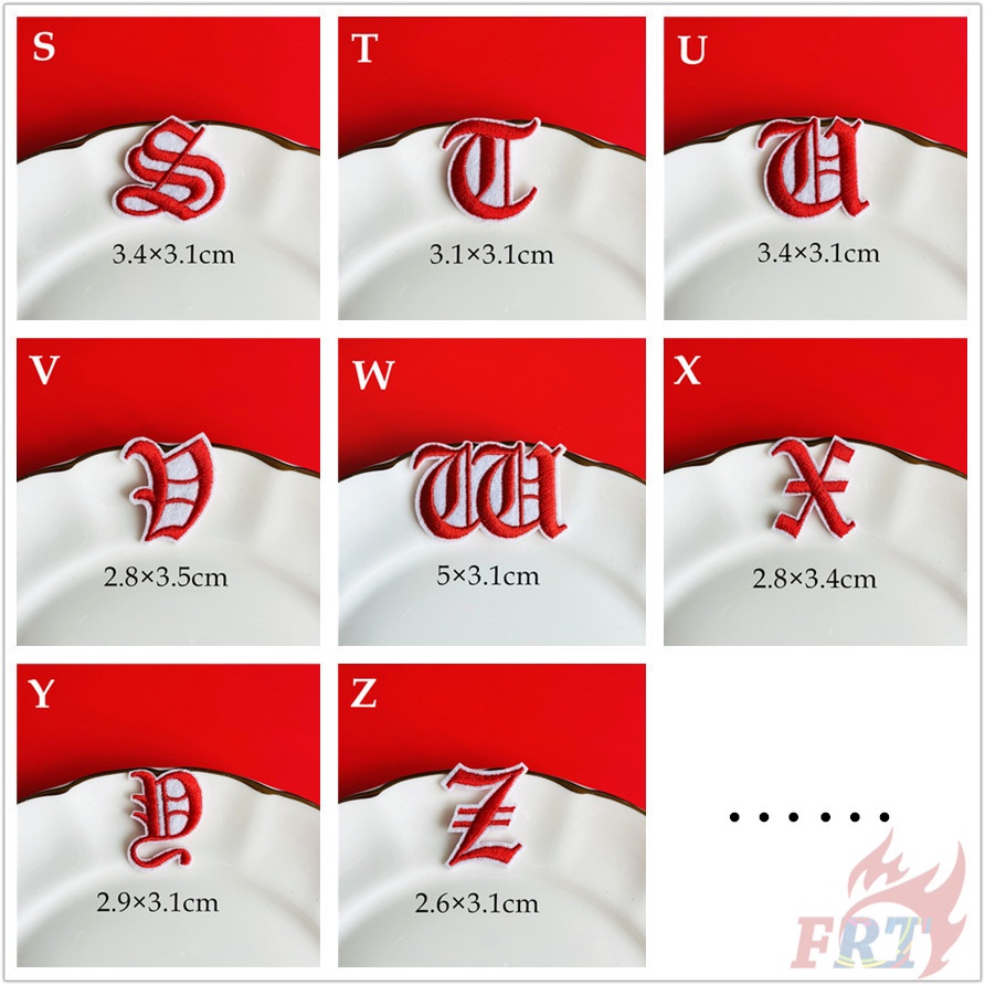 ✿ Miếng Dán Ủi Thêu Chữ Cái Tiếng Anh Mini Series Q-2 (Màu Đỏ) ✿ 1 Sticker Ủi Thêu Hình Huy Hiệu