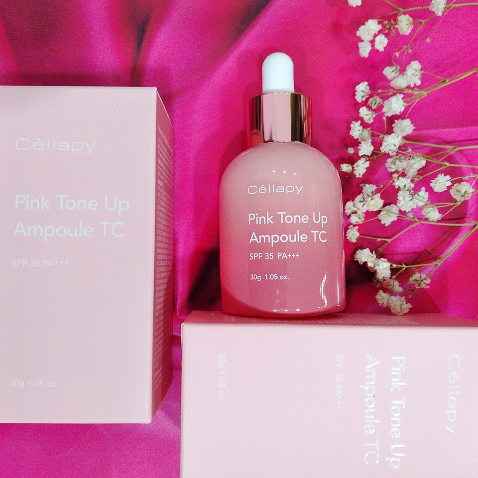 TINH CHẤT DƯỠNG TRẮNG CĂNG BÓNG , CHỐNG NẮNG,NÂNG TONE DA CELLAPY PINK TONE UP AMPOULE TỪ HÀN QUỐC