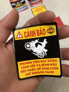 tem cảnh báo xe wave