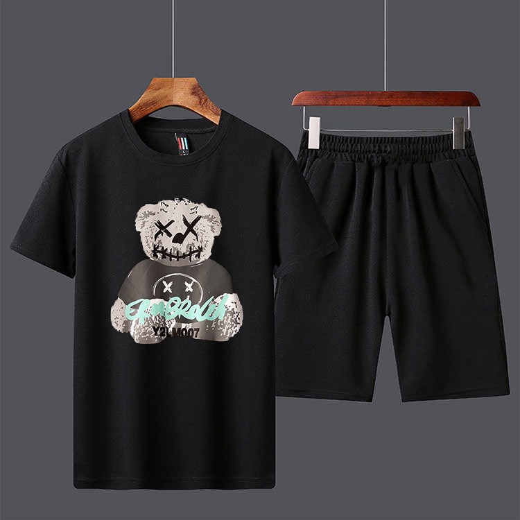 Combo Bộ Quần Áo Hè Thun Nam Áo Tay Ngắn Cổ Tròn Gấu Misa Phối Quần Short Đùi ZENKONAM MEN TOP 213 + SHORTS 050