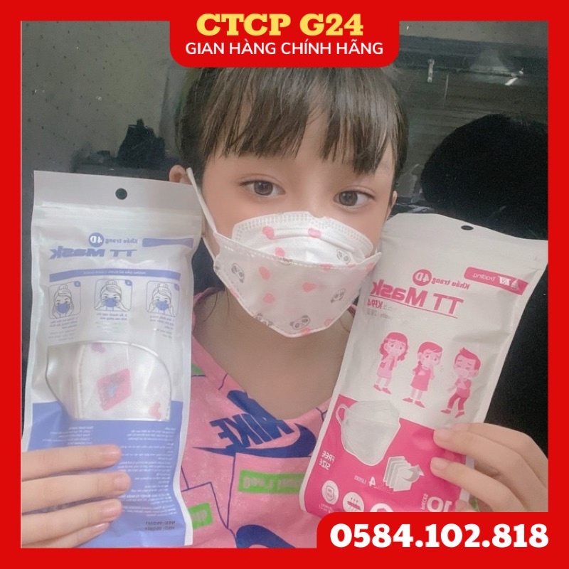{COMBO} 10 Cái Khẩu Trang Cho Bé 4D KF94 Hoạ Tiết Bé từ (1-10 tuổi)