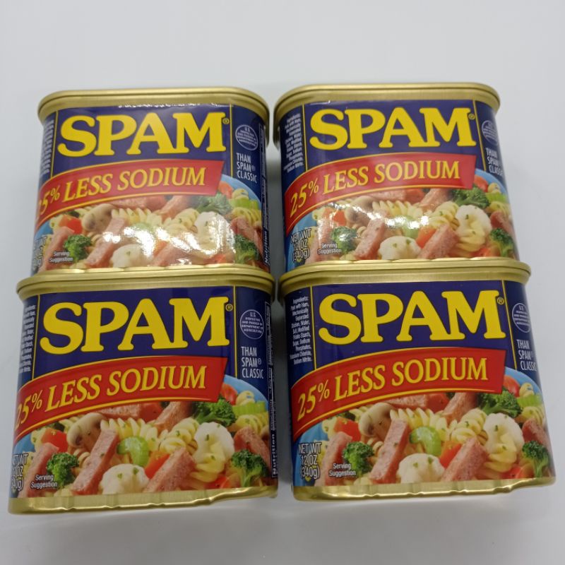 (date 4/2024) Thịt hộp Mỹ ít mặn SPAM 25% less sodium 340g