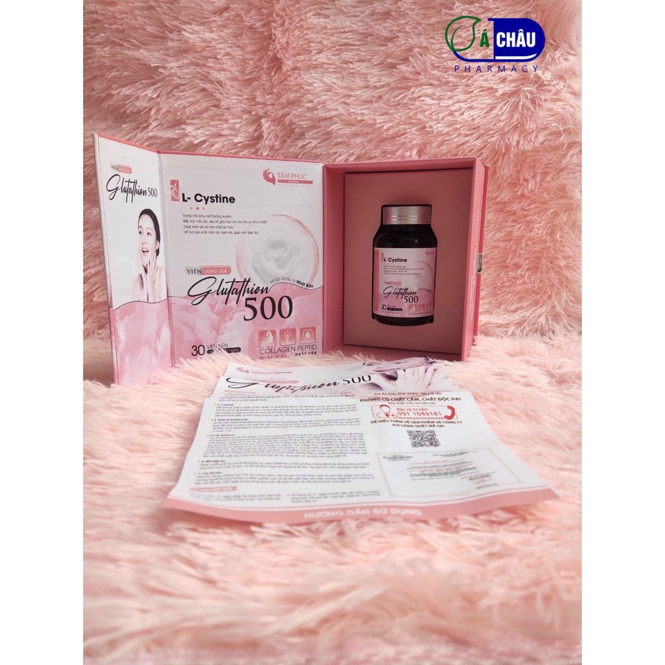Viên Sáng Da - GLUTATHION 500 TẠM BIỆT THÂM NÁM, TÀN NHANG L-cystine Collagen Peptide