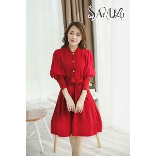 Set đầm xòe đính nút cột nơ Mẹ và Bé Nhắn tin để được tư vấn size