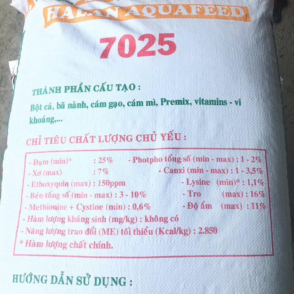 [1kg]Thức ăn cá Hà lan 7025 25% đạm cho cá ăn hoặc dùng câu cá,rô phi,điêu hồng,trắm,chép,troi(1kg)-cám cá hà lan 7025