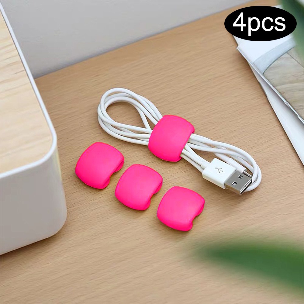 Dây cáp 4 cái Thời trang Đơn giản Vòng tròn Kẹp Giá đỡ Bộ sạc USB Bàn tổ chức ngăn nắp Dây dẫn cho Cáp máy tính để bàn Cố định