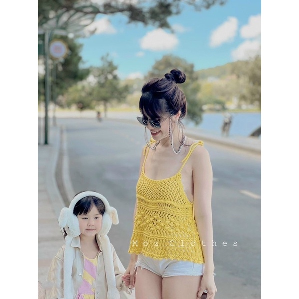 Áo 2 dây zara len móc