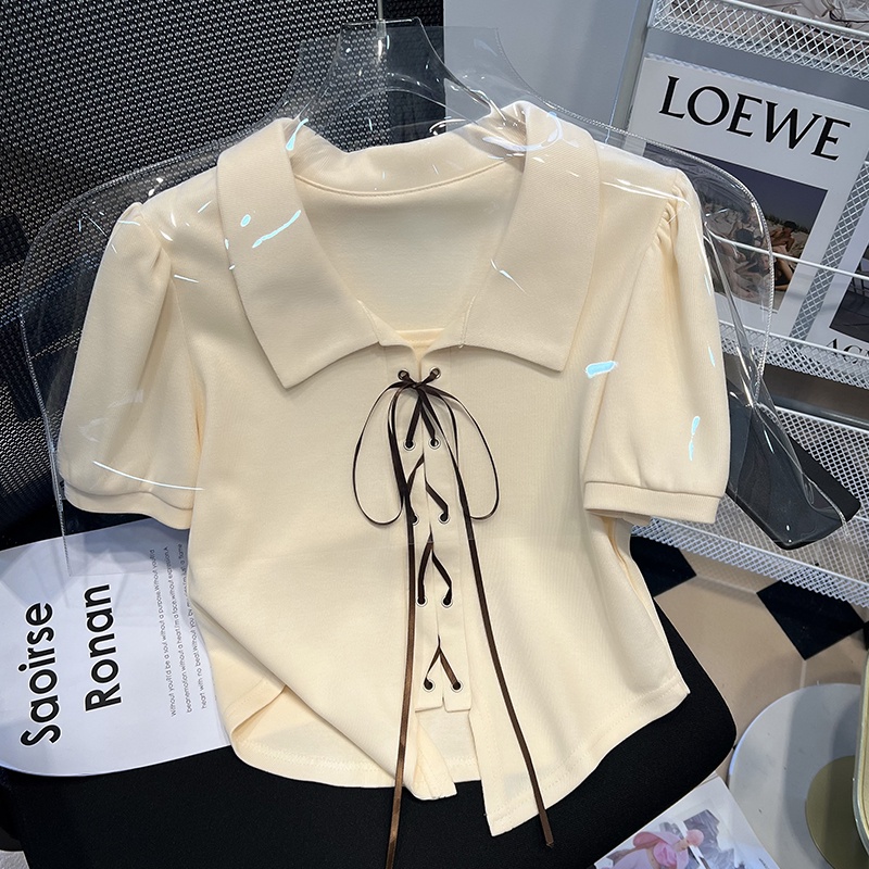 Áo polo Tay Ngắn Dáng Ôm Phong Cách Thời Trang Hàn Quốc Dành Cho Nữ