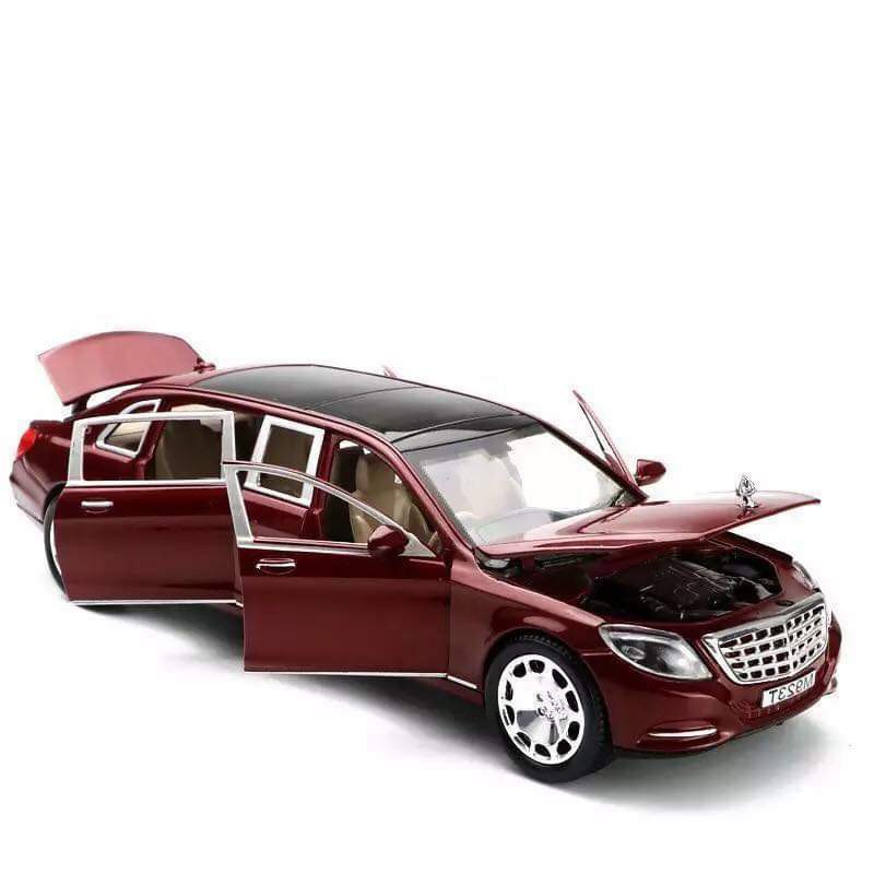 [SALE30% - FREESHIP] Ô TÔ MÔ HÌNH SẮT TRƯNG BÀY MERCEDES-BENZ MAYBACH S600 1:24 XLG(Đỏ đun) ĐỒ CHƠI CAO CẤP KHÔNG CHÌ