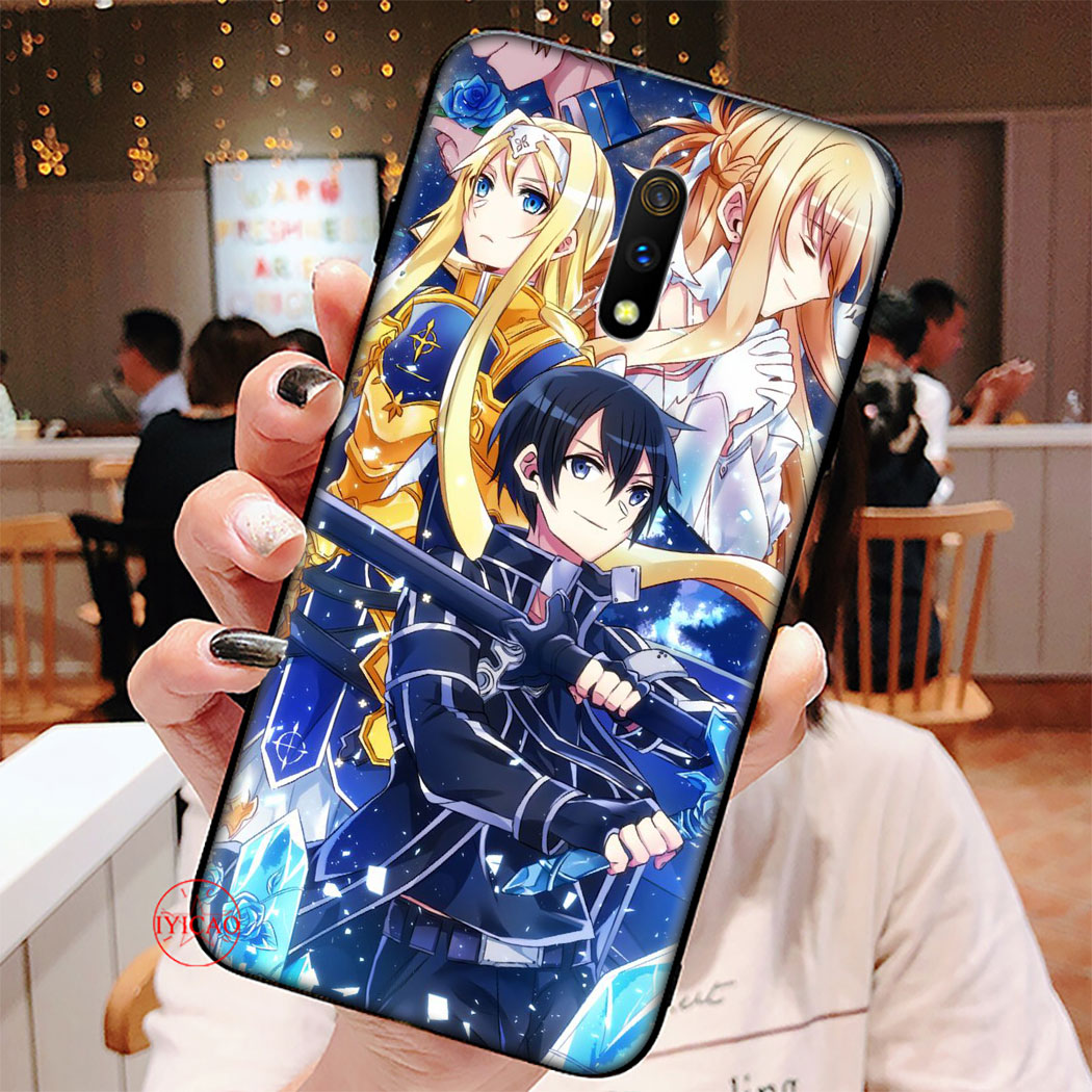 Ốp Lưng Silicone Họa Tiết Hoạt Hình Sword Art Online Cho Realme X Lite Q 2 A5 3 5 Pro 5i 5s C2 C3 X3