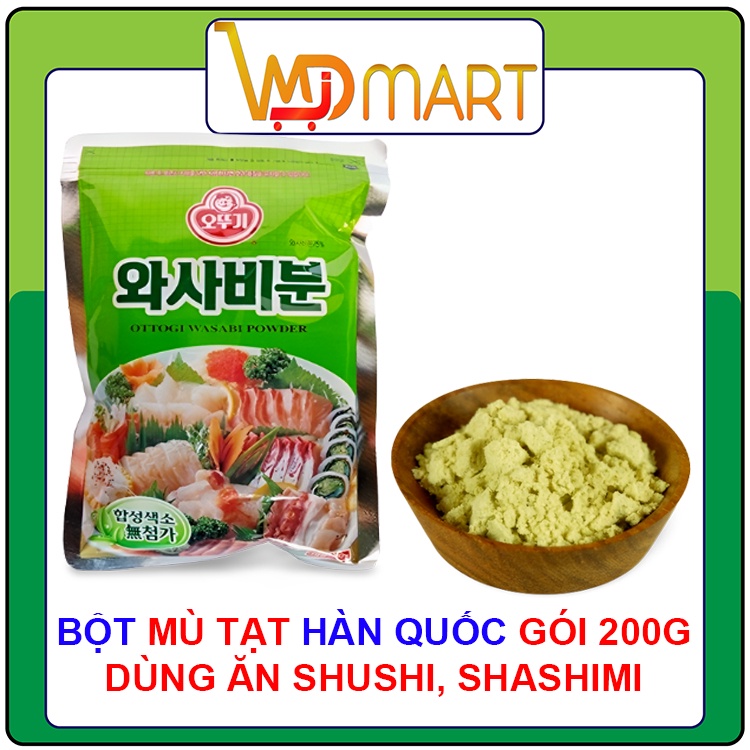 Bột mù tạt xanh Hàn Quốc 200g, 300g dùng làm gia vị ăn shushi, sashimi