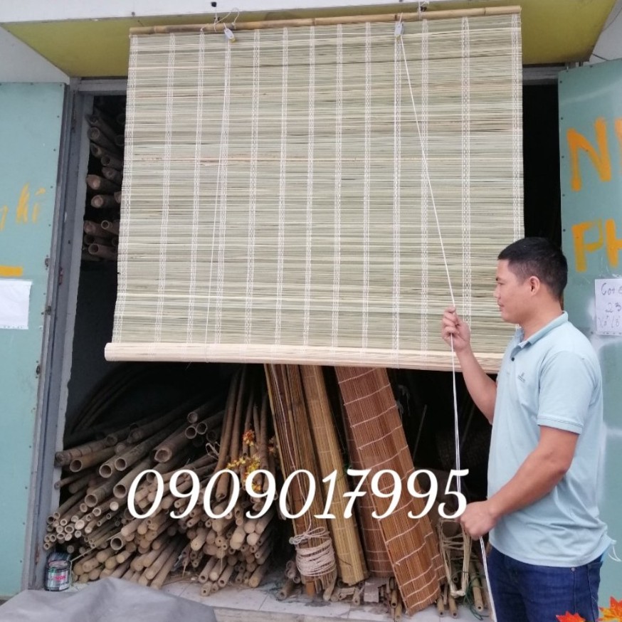 mành tre che nắng tặng dây kéo và ròng rọc kích thước 1.5 cao 2 mét