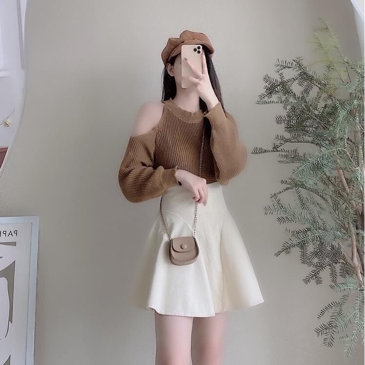 CHÂN VÁY NHUNG DÁNG XÒE XINH XẮN ĐIỆU ĐÀ | BigBuy360 - bigbuy360.vn