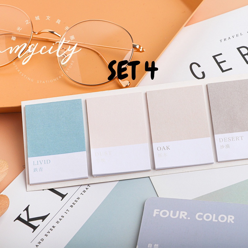 SET 80 GIẤY NOTE PASTEL TRANG TRÍ SỔ TAY BULLET JOURNAL TAKE NOTES