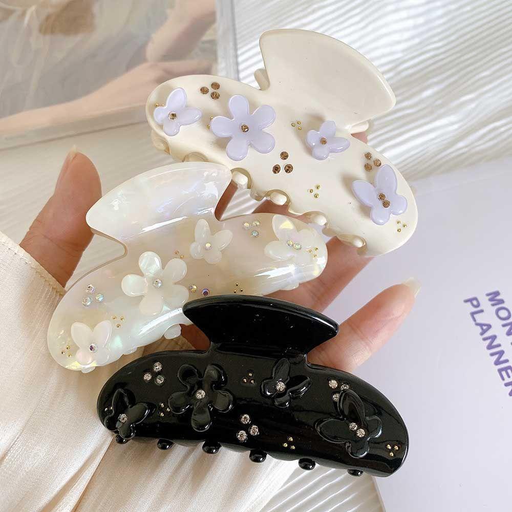 Kẹp Tóc Hình Bướm / Cá Mập Đính Kim Cương Giả Phong Cách Retro Đơn Giản Dành Cho Nữ