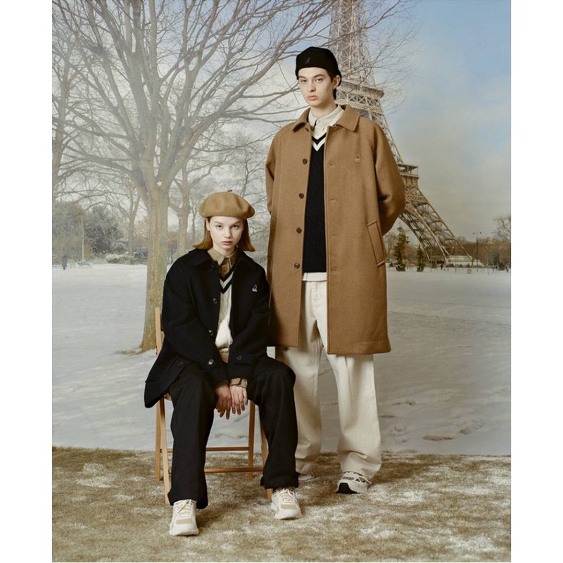 Áo khoác dạ cao cấp chính hãng KANGOL Balmacaan coat 6506 CAMEL XL