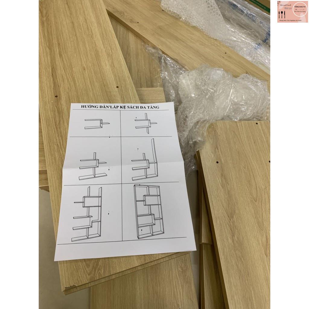 Kệ sách gỗ đa năng chống mối mọt phong cách Hàn Quốc, Kệ sách để sàn đa tầng siêu bền đẹp chất liệu gỗ MDF