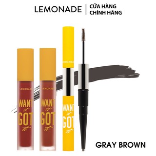 Combo Lemonade Want It Got It 02 son kem lì và 01 chì mày 03.Gray Brown (5g x2 + 2.75g)