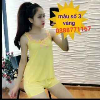 Đồ ngủ thun lạnh short đùi ren nơ