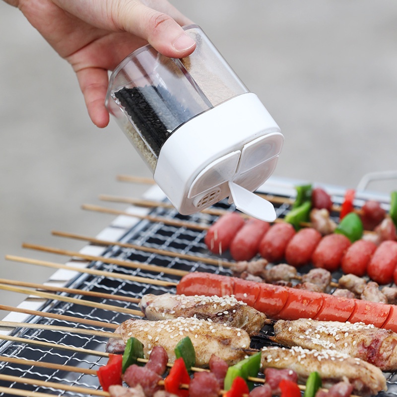 Lọ Rắc Gia Vị Bằng Nhựa Trong Suốt 4 Ngăn