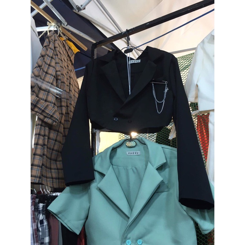 🦋 ÁO VEST CROPTOP TAY DÀI 2 lớp⚡️ áo vest lửng nữ