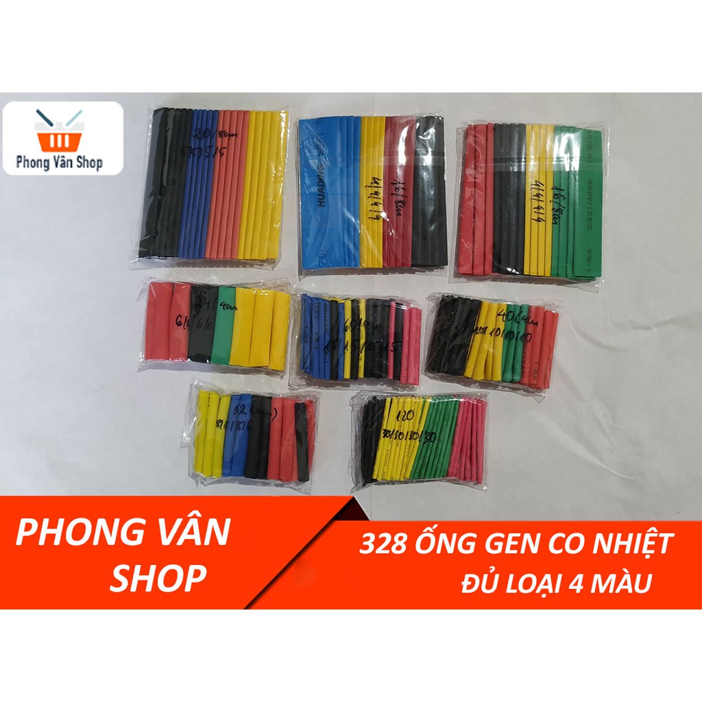 328 Ống gen co nhiệt đủ loại - 4 màu