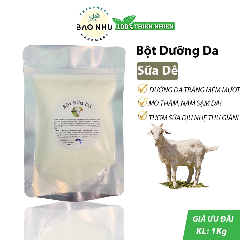 1kg Bột Sữa Dê Đắp Mặt Siêu Trắng