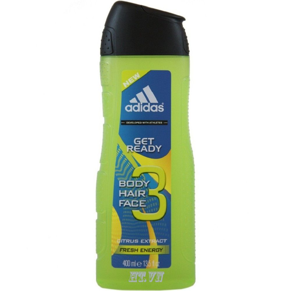 Sữa Tắm, Dầu Gội, Sữa Rửa Mặt 400ml Adidas GET READY Chính Hãng 100%