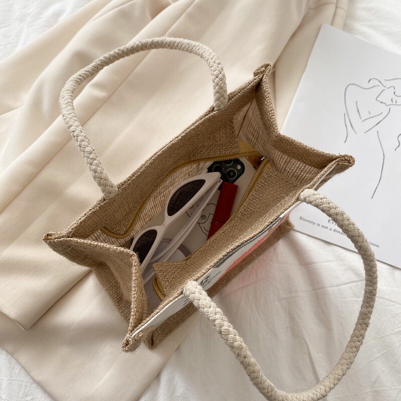 Túi mini vải canvas-hoạ tiết xinh yêu
