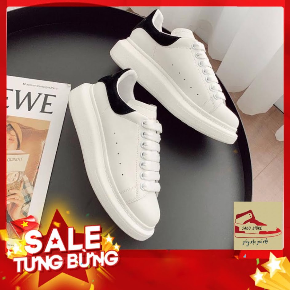 Giày thể thao MC Queen gót nhung đen + MLQ bản mới ⚡️𝐅𝐑𝐄𝐄 𝐒𝐇𝐈𝐏⚡️Giày sneaker MCQ bản dây to cao cấp tặng  full box bill