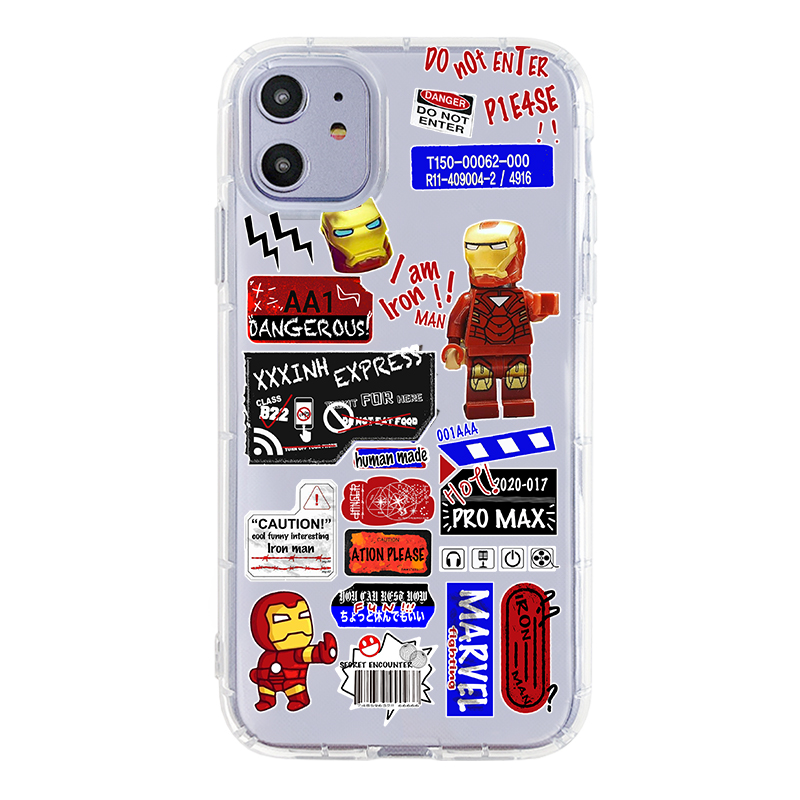 Ốp điện thoại in Captain America Iron Man cho IPhone 12 Pro ProMax 11 ProMax X XS 6 6s 7 8 Plus